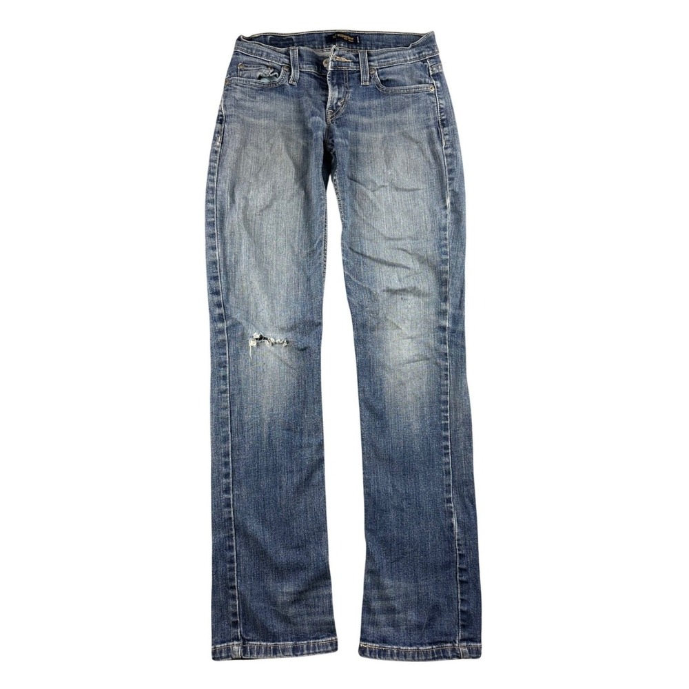 Levi's Jeans Women 1 M‎ Blue Too Superlow Skinny Distressed Denim Strech Faded